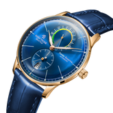 42mm Blue Dial & Rose Gold Case Men Automatic Mechanical Dress Watch for Men - REEF TIGER RGA82B0-3 Business Casual Watch